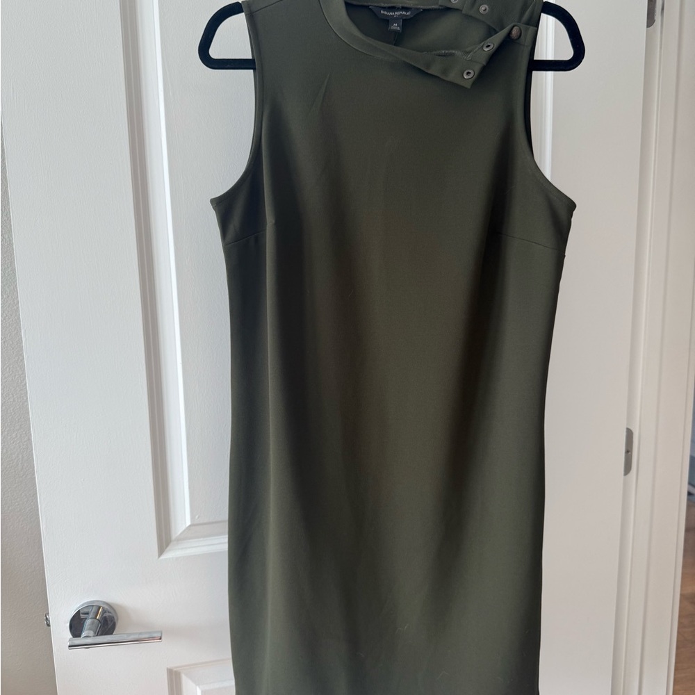 Banana Republic Dark Green Sleeveless Mini Dress